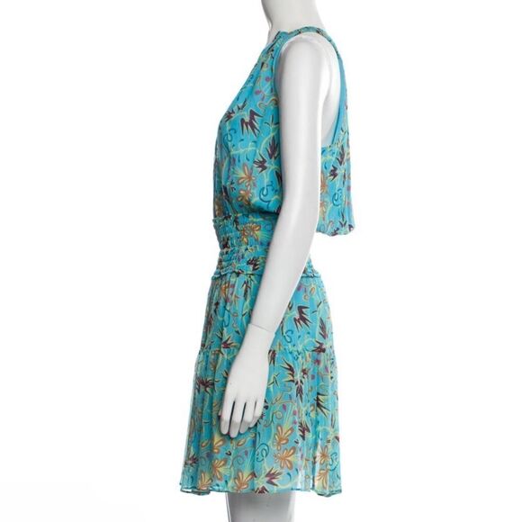 NWT New! A.L.C. 100% Silk Courtney Floral Dress in Blue Grotto Multi. Size 2. - Picture 8 of 13